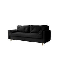 SOFA ASTRA mit Schlaffunktion COSMIC 100 mit Stauraum - Schwarz, Textil (90/88/228cm) - Bedante