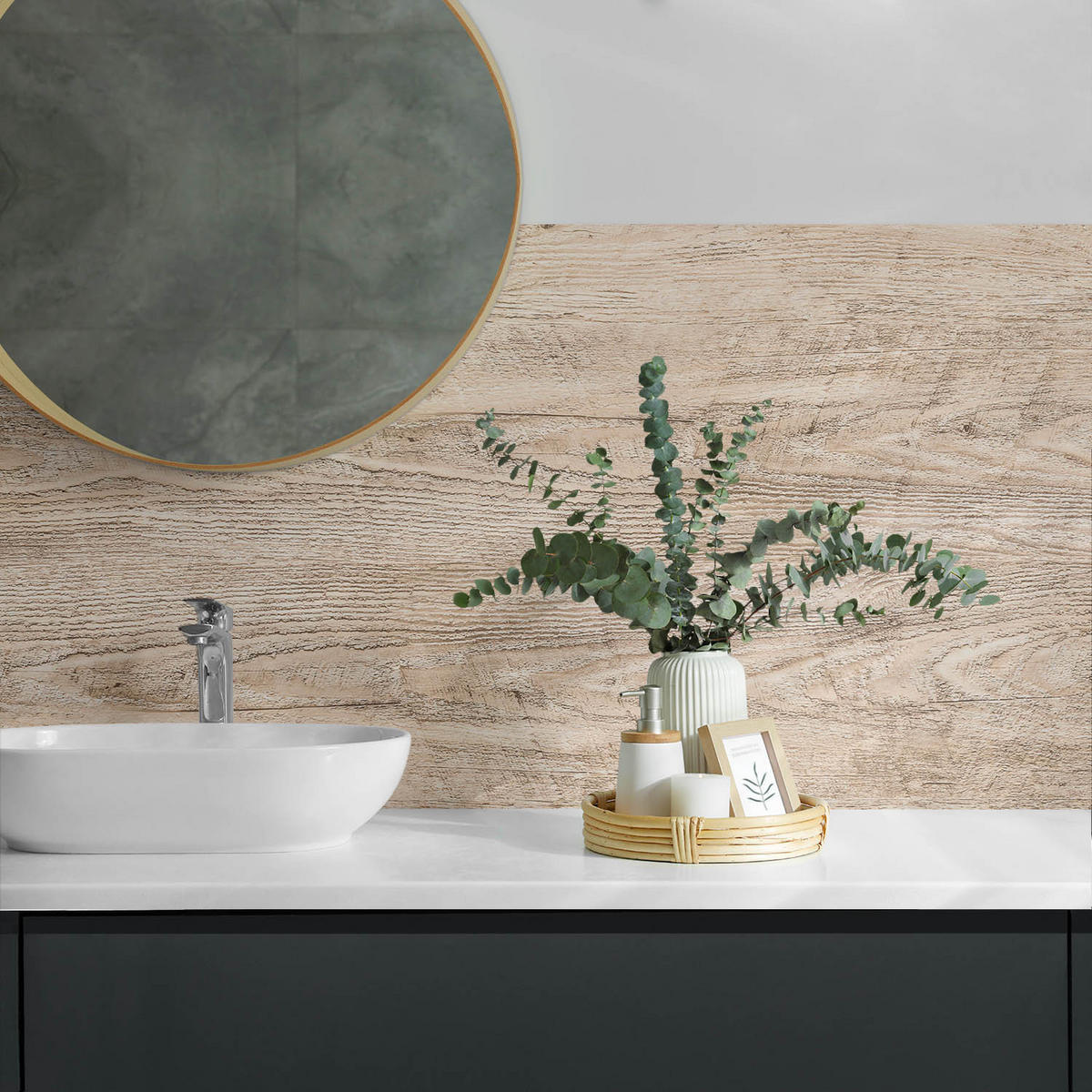 WANDPANEEL 120x60 cm selbstklebend Albero - Beige, Kunststoff (60/1.6/120cm) - Wallfluent