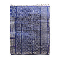 BERBERTEPPICH modern Design aus reiner Wolle 200x 300 cm - Blau, Naturmaterialien (200/300cm) - AFK Living
