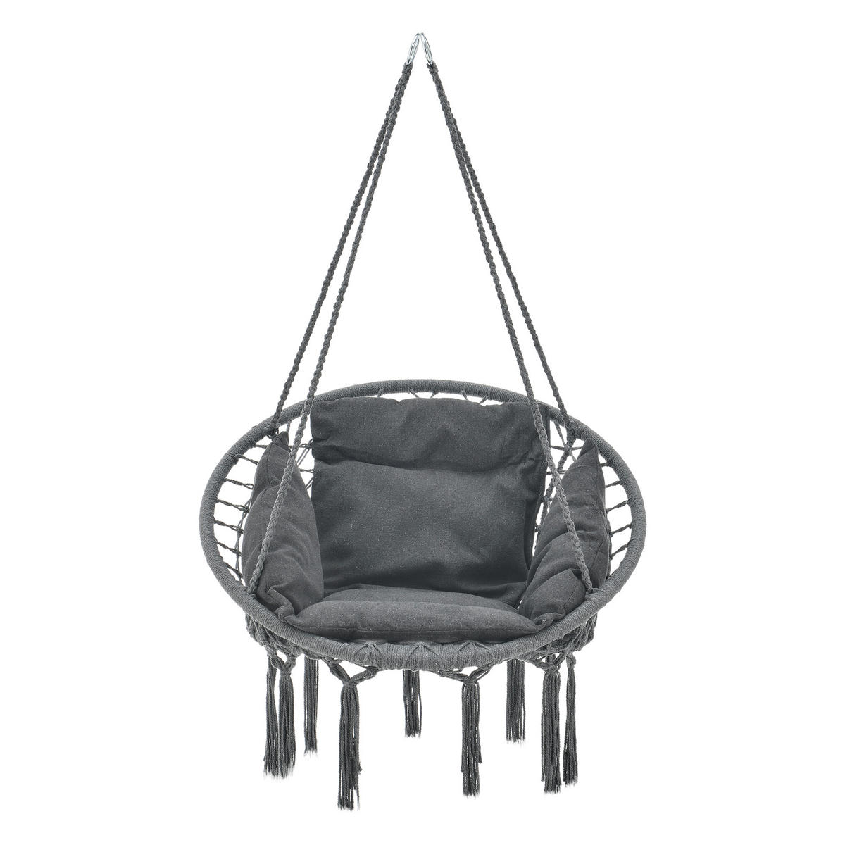 HÄNGESESSEL Kailua - Dunkelgrau, Textil (80/135/80cm) - casa.pro