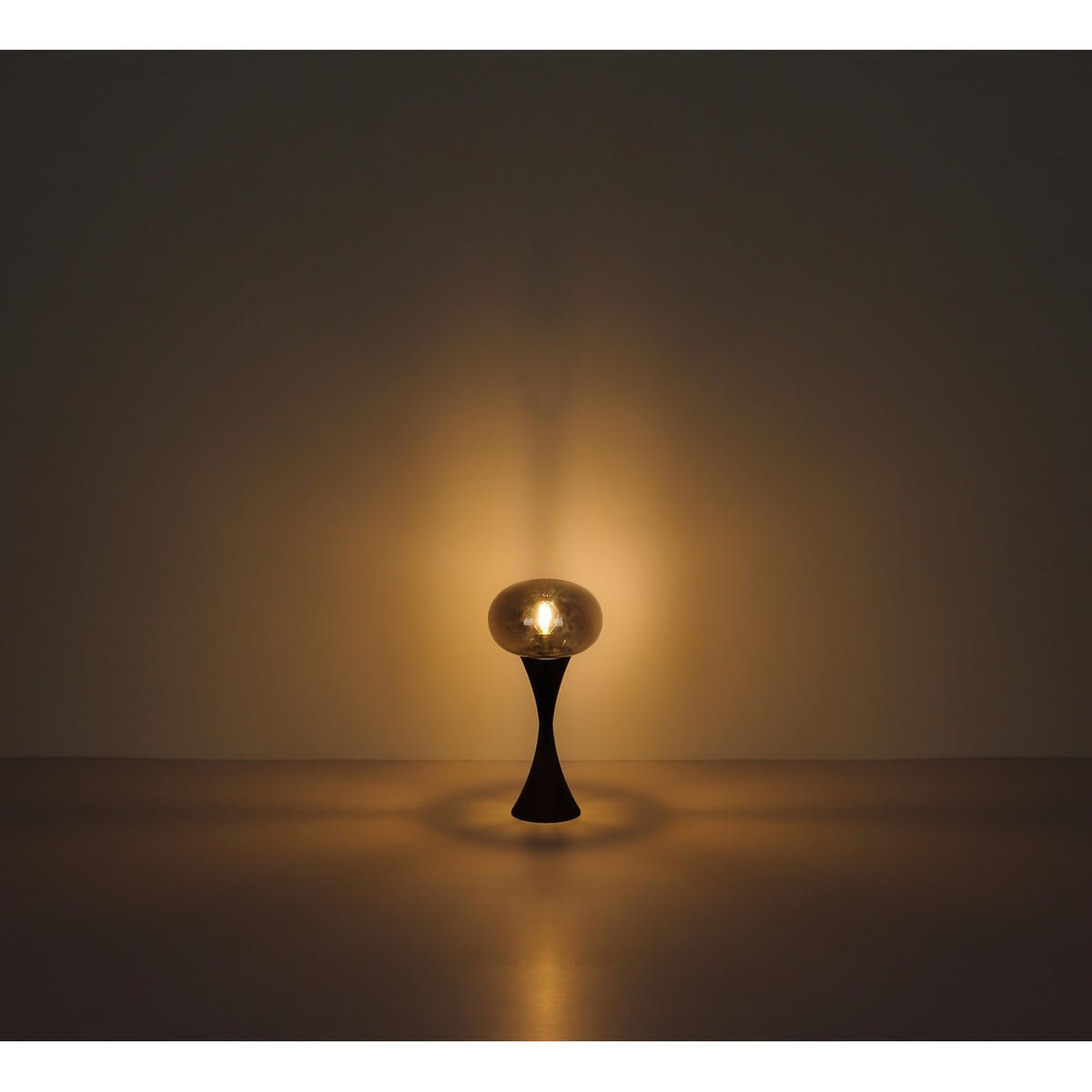 TISCHLEUCHTE Metall Schwarz Rauchglas Lula - Schwarz, Glas (18/18/36.9cm) - Globo Lighting