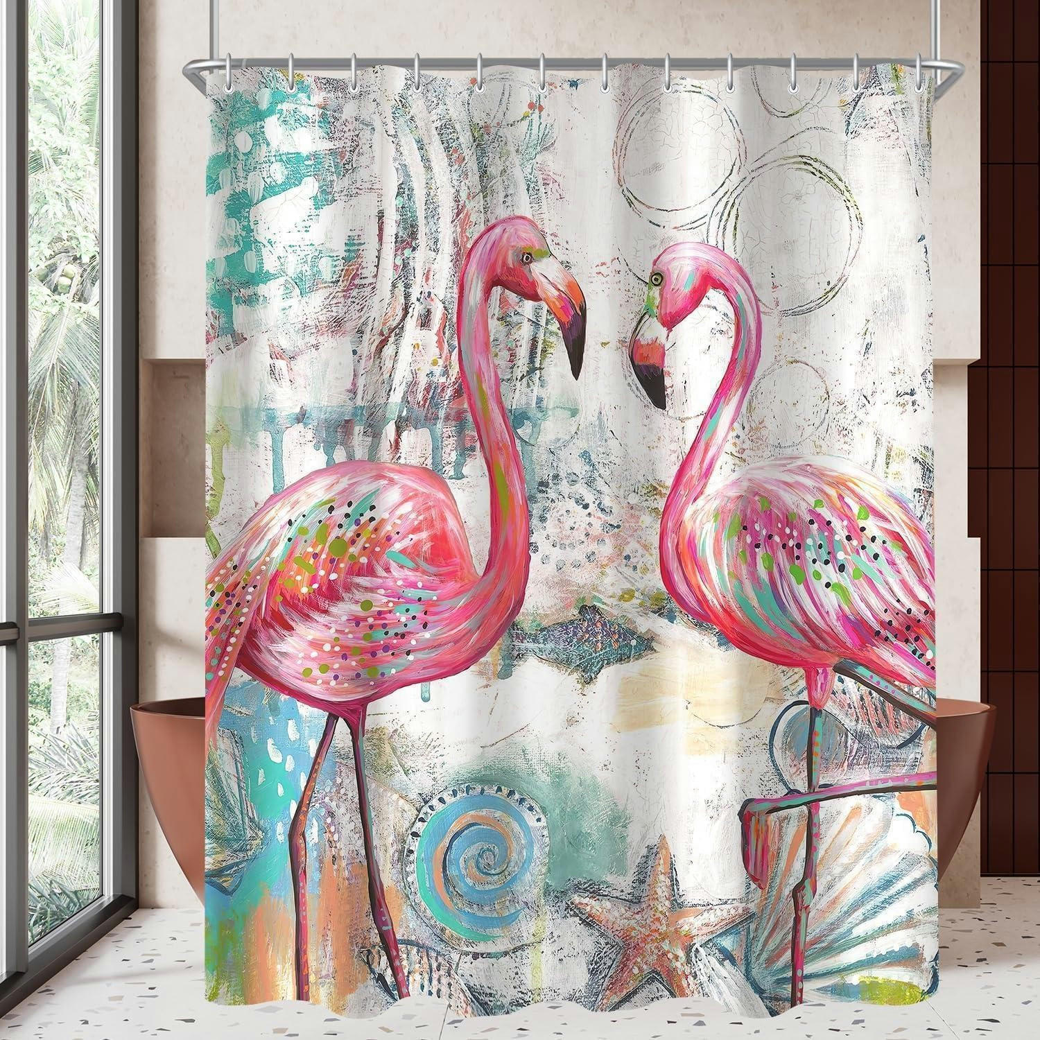 DUSCHVORHANG Liebesvogel 180 x 200 cm Textil Wasserabweisend Waschbar - Multicolor, Textil (180/200cm)