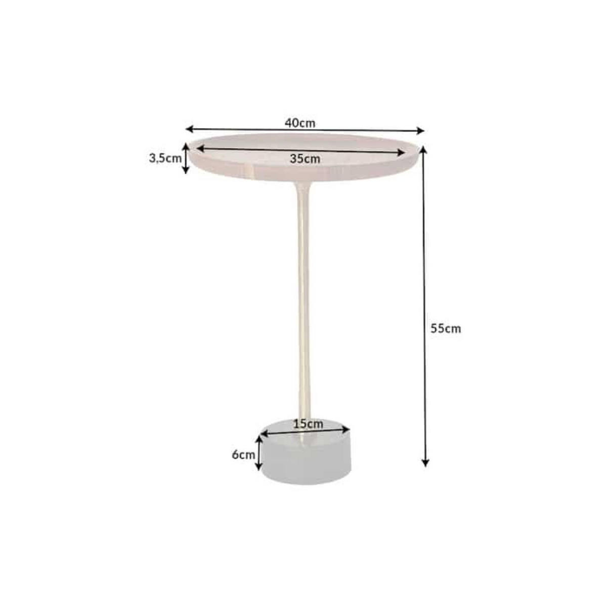 BEISTELLTISCH TRAYFUL rund Akazie 55cm - Goldfarben/Schwarz, Holz/Metall (40/40/55cm) - riess-ambiente