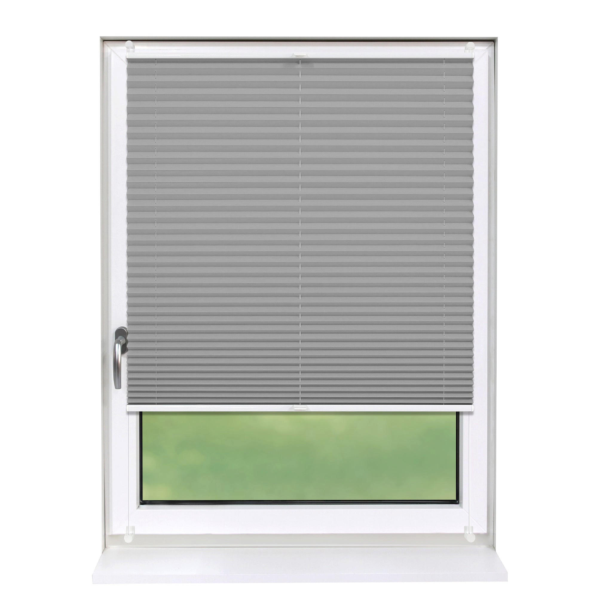 PLISSEE Basic ohne Bohren - Grau, Textil (100/210cm) - Deco-Raum