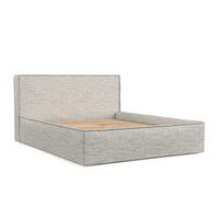 POLSTERBETT Sato mit Stauraum 140/200 cm Hellgrau im Modesto Stoff - Hellgrau/Schwarz, Holz/Holzwerkstoff (140/200cm) - AltaBeds