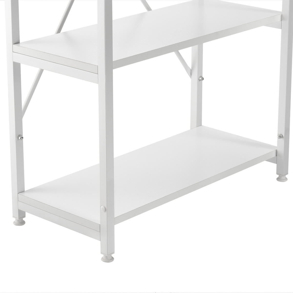SCHREIBTISCH Stavanger - Weiß, Holzwerkstoff/Metall (60/120/122cm) - [en.casa]