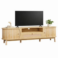 TV-SCHRANK mit Schiebetür und Schubladen 165 x 37 x 46 cm Natur - Hellbraun, Holzwerkstoff (37/46/165cm) - Beauniv