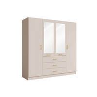 KLEIDERSCHRANK KERONA 20 - 200×200,5×58 cm mit 2 Spiegeln, 4 Türen & 3 Schubladen Wüstensand - Sandfarben, Holz/Holzwerkstoff (200/200.5/58cm) - Milaros Markt