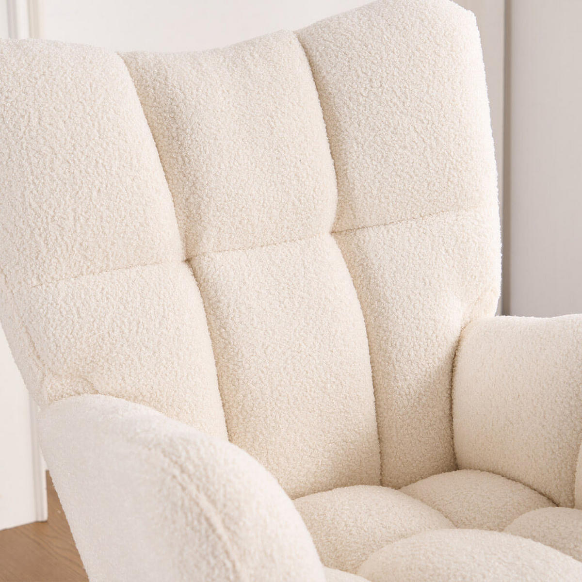 STUHL NARA - Bouclé Weiß - Weiß, Kunststoff (95/88/68cm) - Home Deluxe