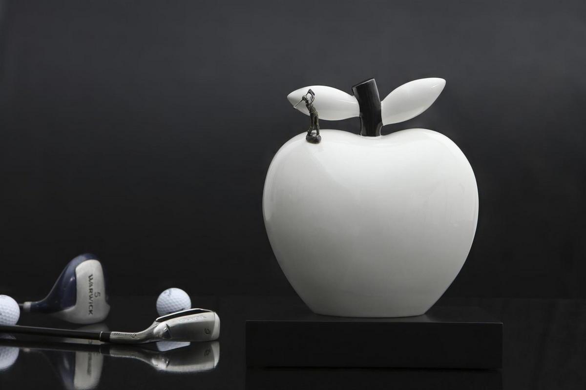 DEKO-OBJEKT APFEL "HOLE IN ONE" Studio 8 Art & Apple weiß 28 cm - Weiß, Keramik (14/28/24.5cm) - Goebel
