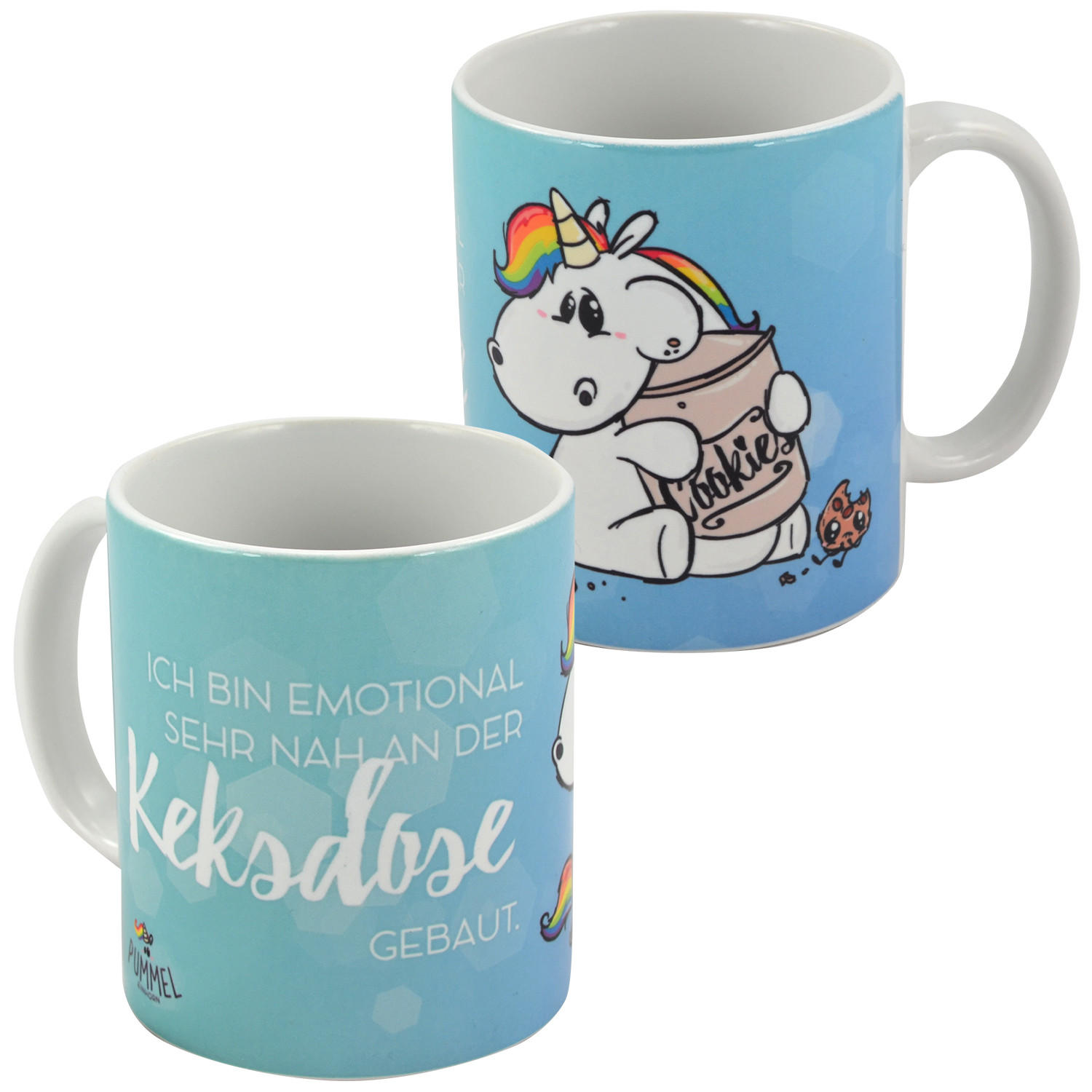 KAFFEEBECHER Pummel & Friends Pummeleinhorn - Ich bin emotional sehr nah an der Keksdose gebaut Mehrfarbig 320 ml - Multicolor, Keramik (0.32L) - United Labels