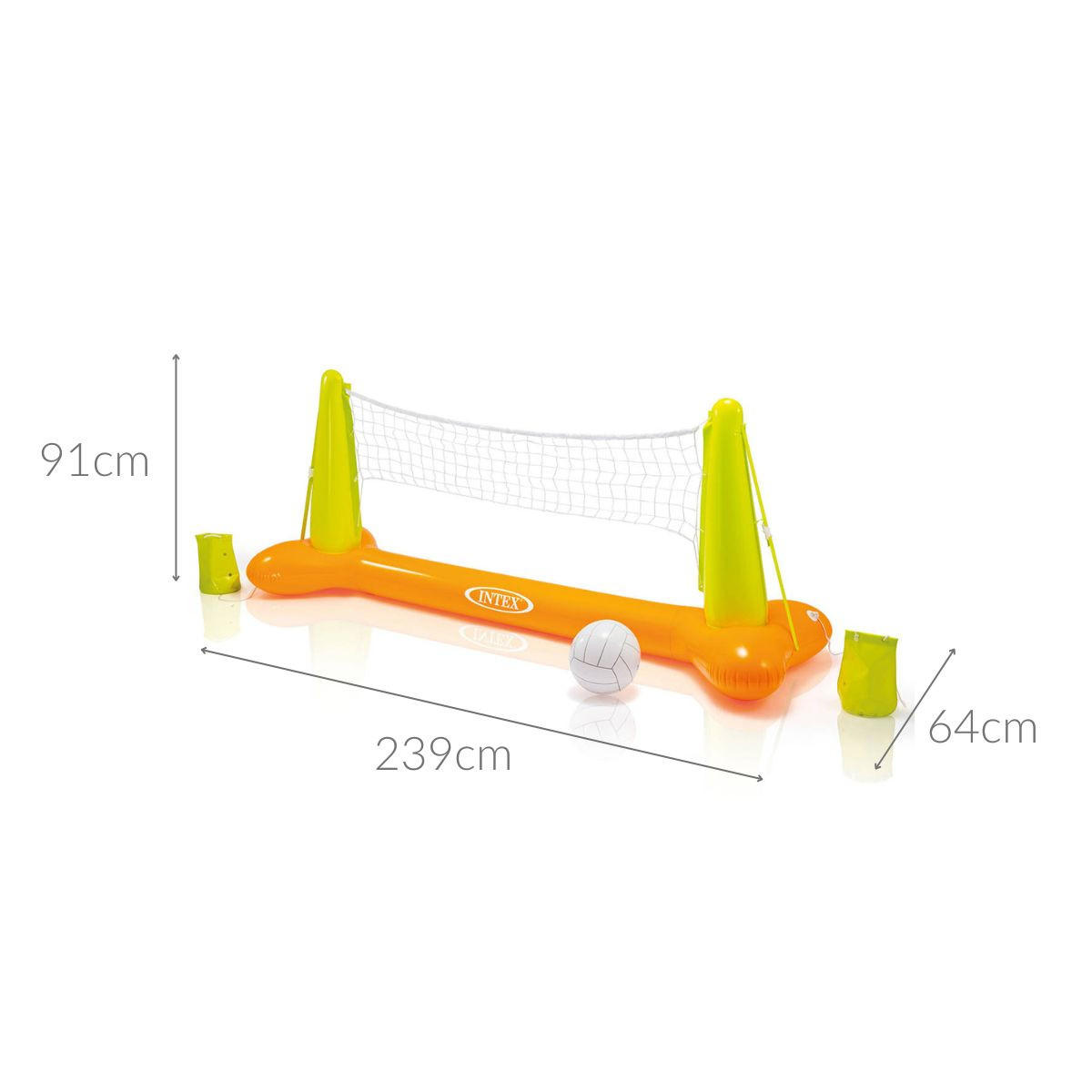 VOLLEYBALL-SET Aufblasbar - Orange, Kunststoff (91/64/239cm)