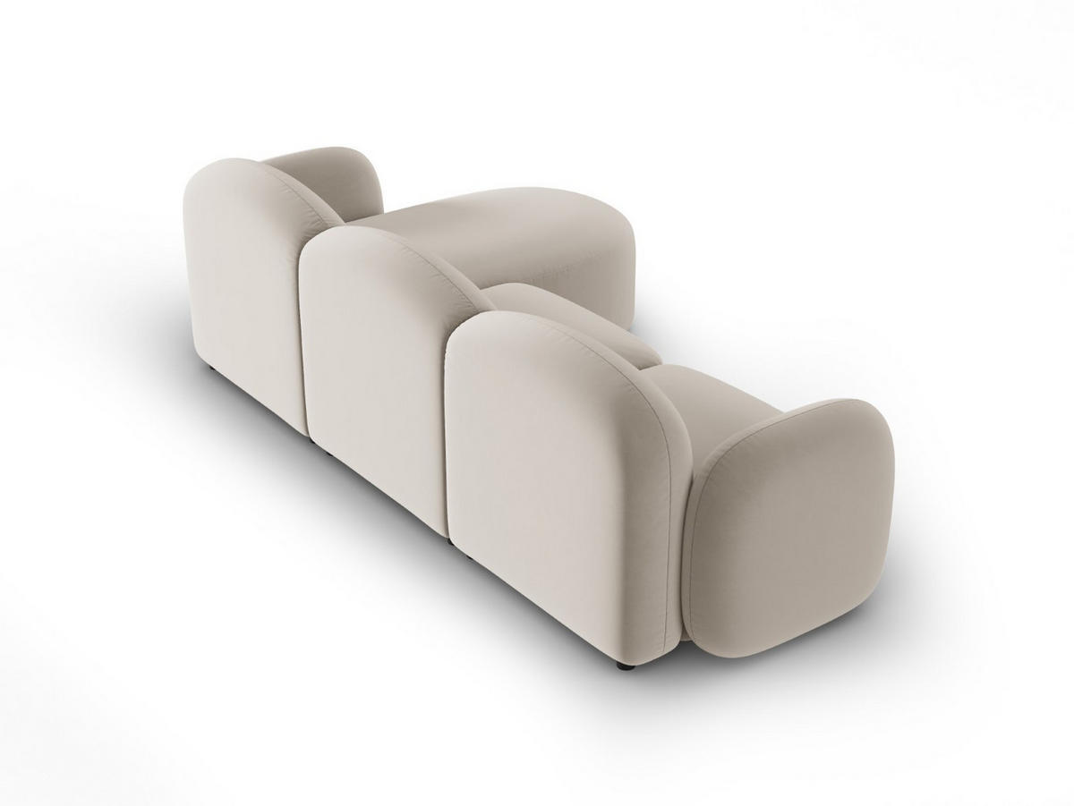ECKSOFA links Blair aus Samt leichtes beige 4 Sitzplätze - Beige, Textil (155/272cm) - Micadoni