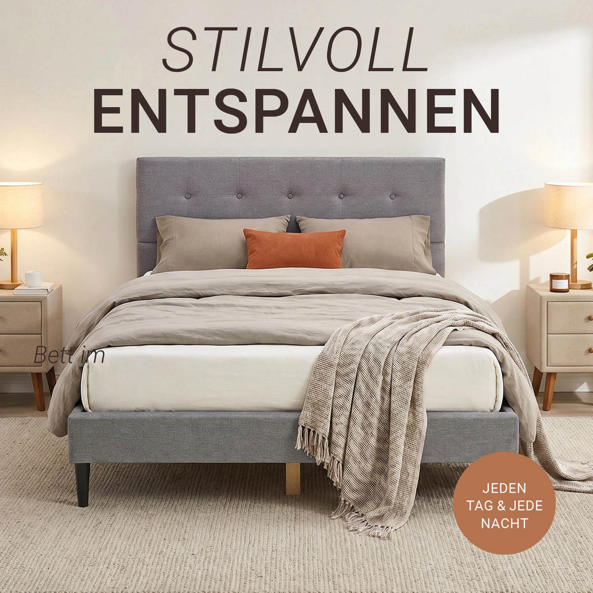 POLSTERBETT mit Lattenrost 160/200 cm in Grau - Grau, Textil (160/200cm) - Homestyle4u