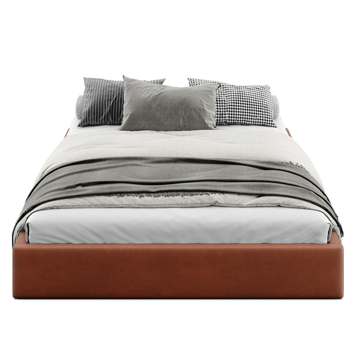 POLSTERBETT 180x200cm Bett mit Stauraum Lattenrost Honigfarbe - Orange/Braun, Holz/Holzwerkstoff (180/200cm) - Muralo