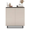 HIGHBOARD Selene 2D Kachmir Matt 111 cm - Kaschmir/Schwarz, Holzwerkstoff/Metall (111/125/35cm) - Meble Lindner