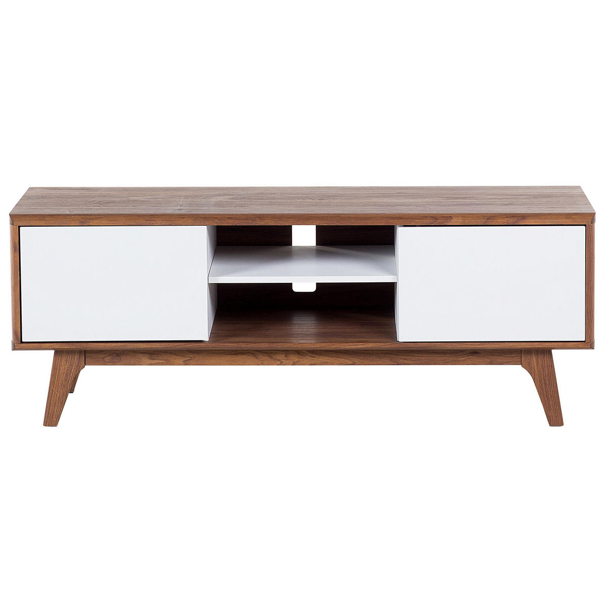 TV-MÖBEL Dunkelbraun, Weiß ROCHESTER 40/142/53 cm - Dunkelbraun, Holzwerkstoff (142/53/40cm) - Beliani