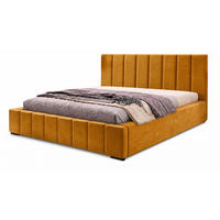 POLSTERBETT Nero 200x200 cm, Doppelbett mit Bettkasten und Lattenrost aus Holz, Velourstoff: Gelb - Gelb, Holz/Textil (200/200cm) - Marpur