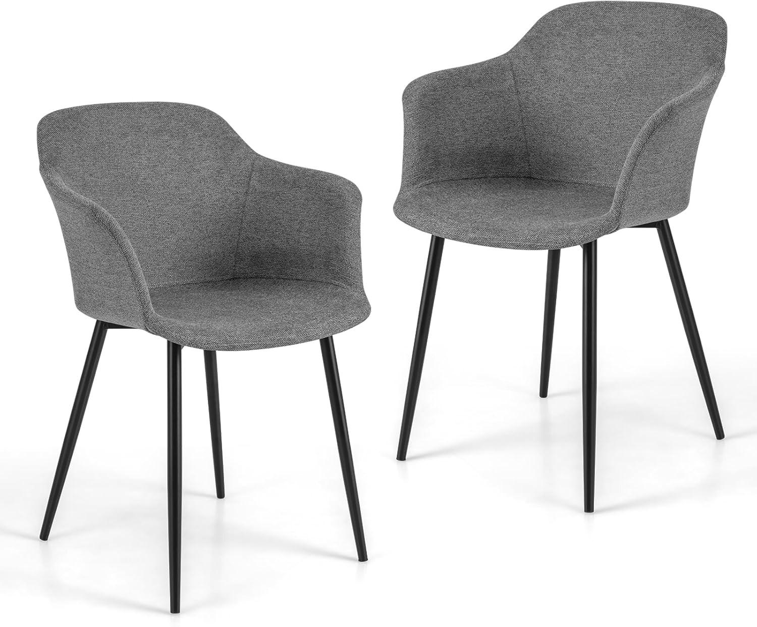 ESSZIMMERSTÜHLE Grau - Grau, Metall (53/83/60cm) - COSTWAY
