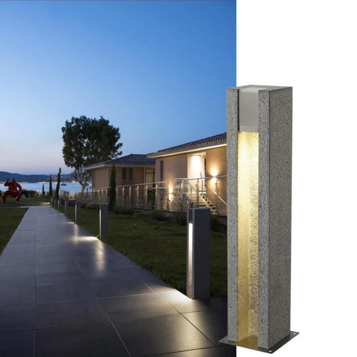 WEGELEUCHTE Arrock Grau - Schwarz/Grau, Metall (13/13/70.5cm) - SLV