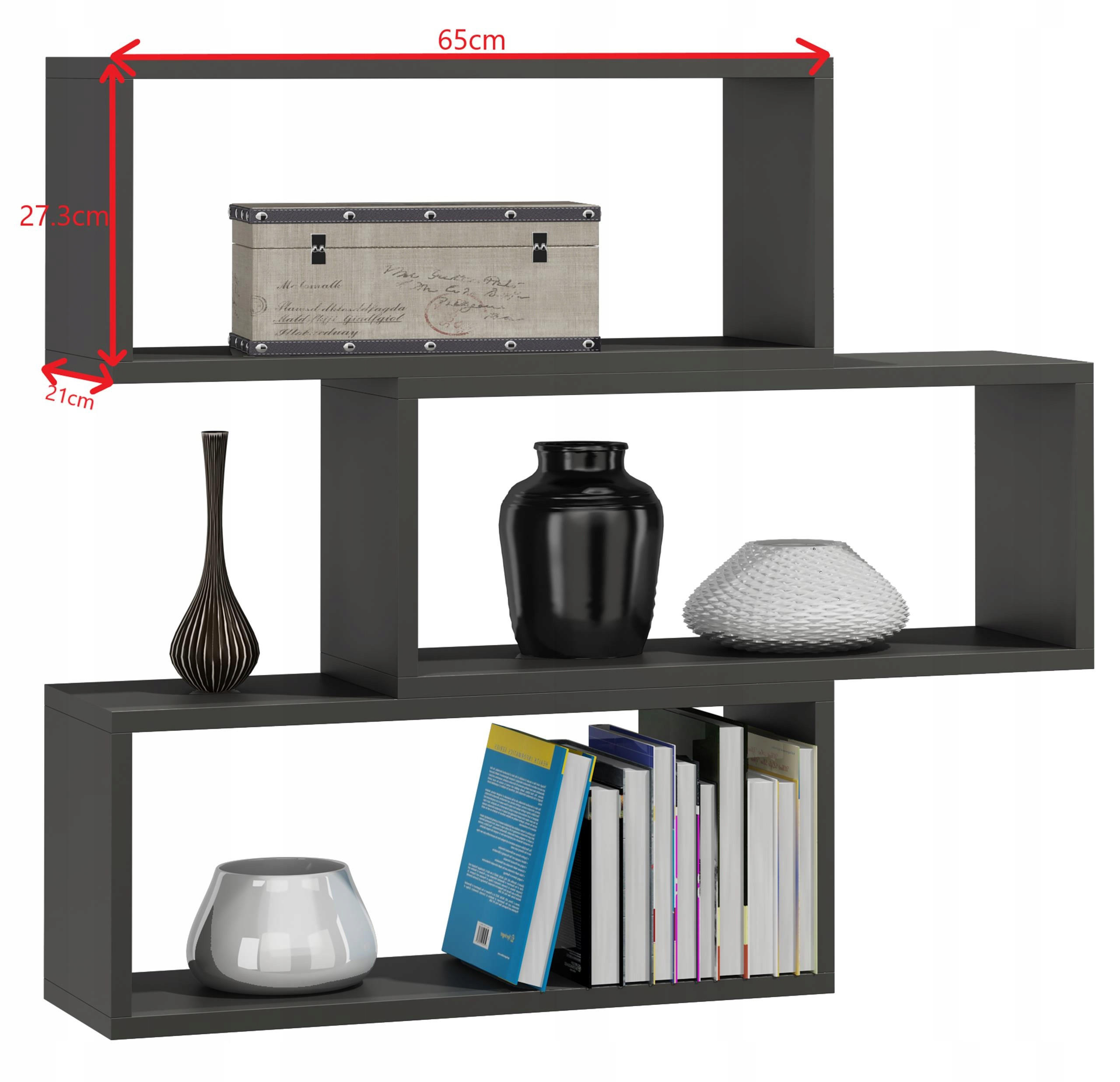 WANDREGAL Adam 3 Regalwürfel Anthrazit 65/21/93 cm - Anthrazit, Holzwerkstoff (65/93/21cm) - Matkam Möbel