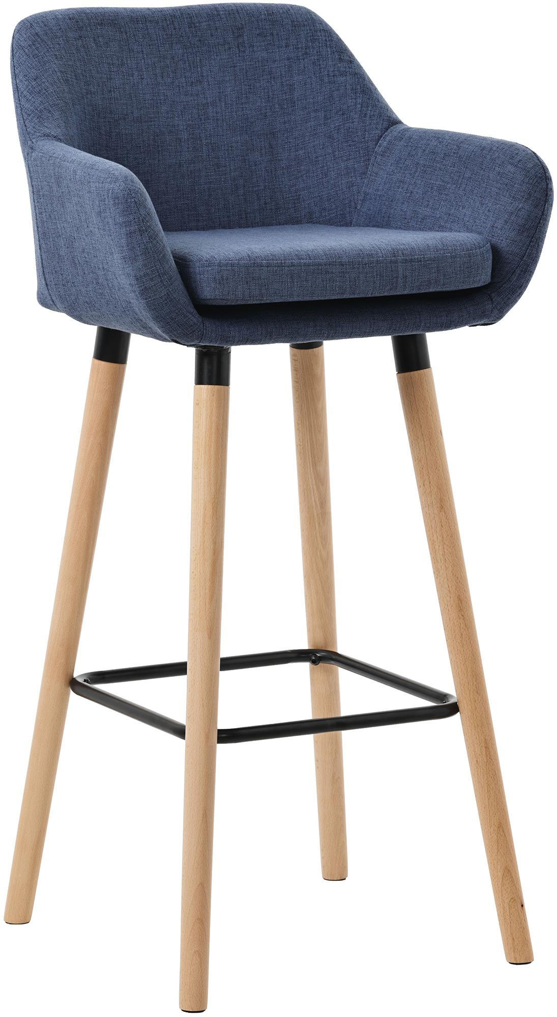 BARHOCKER Mirid Stoff Dunkelblau - Dunkelblau, Textil (51/101/50cm) - DELUKE