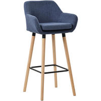 BARHOCKER Mirid Stoff Dunkelblau - Dunkelblau, Textil (51/101/50cm) - DELUKE