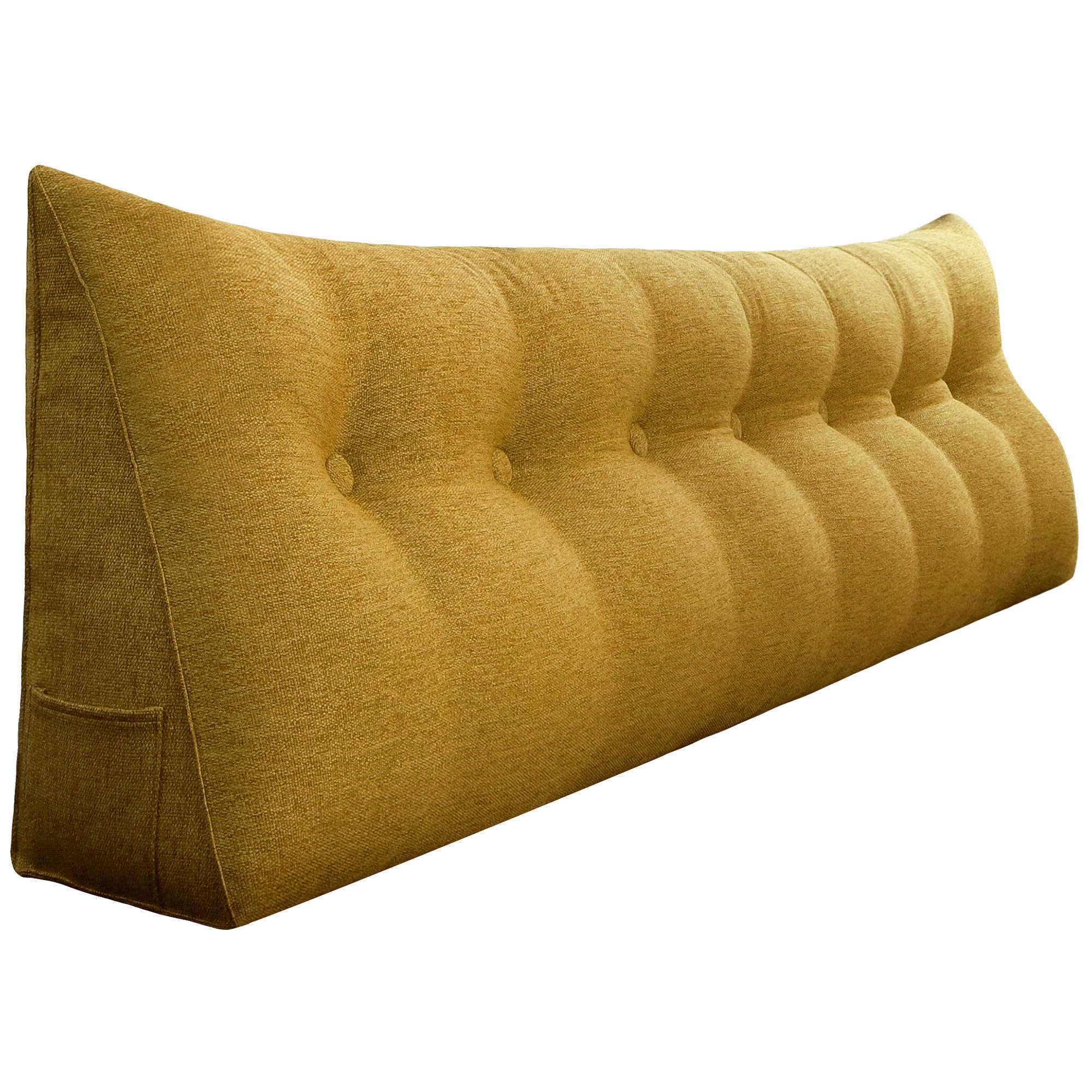 RÜCKENKISSEN für Bett Leinenlook Gelb 200 cm - Gelb, Textil (50/200cm) - Vercart