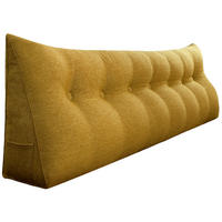 RÜCKENKISSEN für Bett Leinenlook Gelb 200 cm - Gelb, Textil (50/200cm) - Vercart