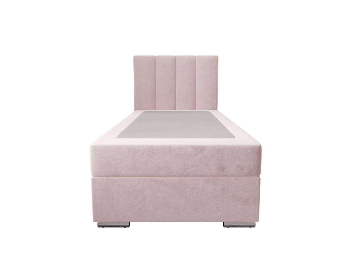 BOXBETT ZILANO 2 mit Matratze H3 und Topper 90x200 Itaka 58 rechts - Pink, Holz/Textil (90/200cm) - Bedante