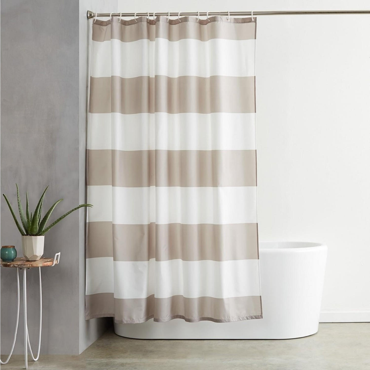 DUSCHVORHANG Bunt gestreift Polyester 183 x 183 cm schimmelresistent wasserdicht 12 Haken - Multicolor, Textil (183/183cm) - MCBOSON