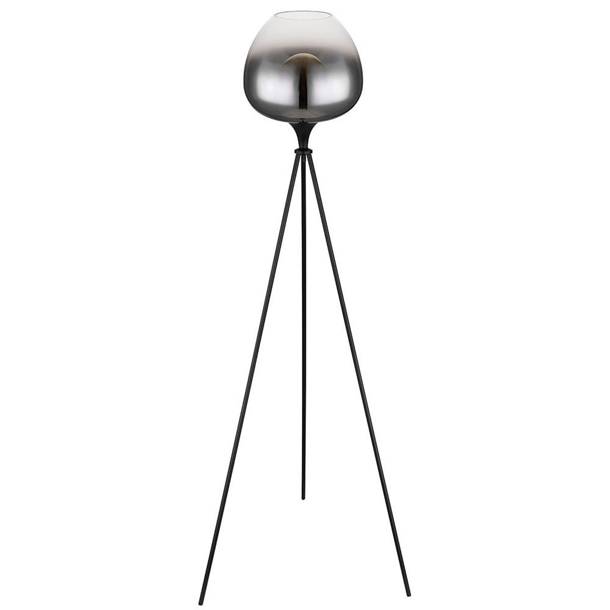 LED STEHLEUCHTE Metall Schwarz - Schwarz, Glas (65/65/145cm) - Globo Lighting