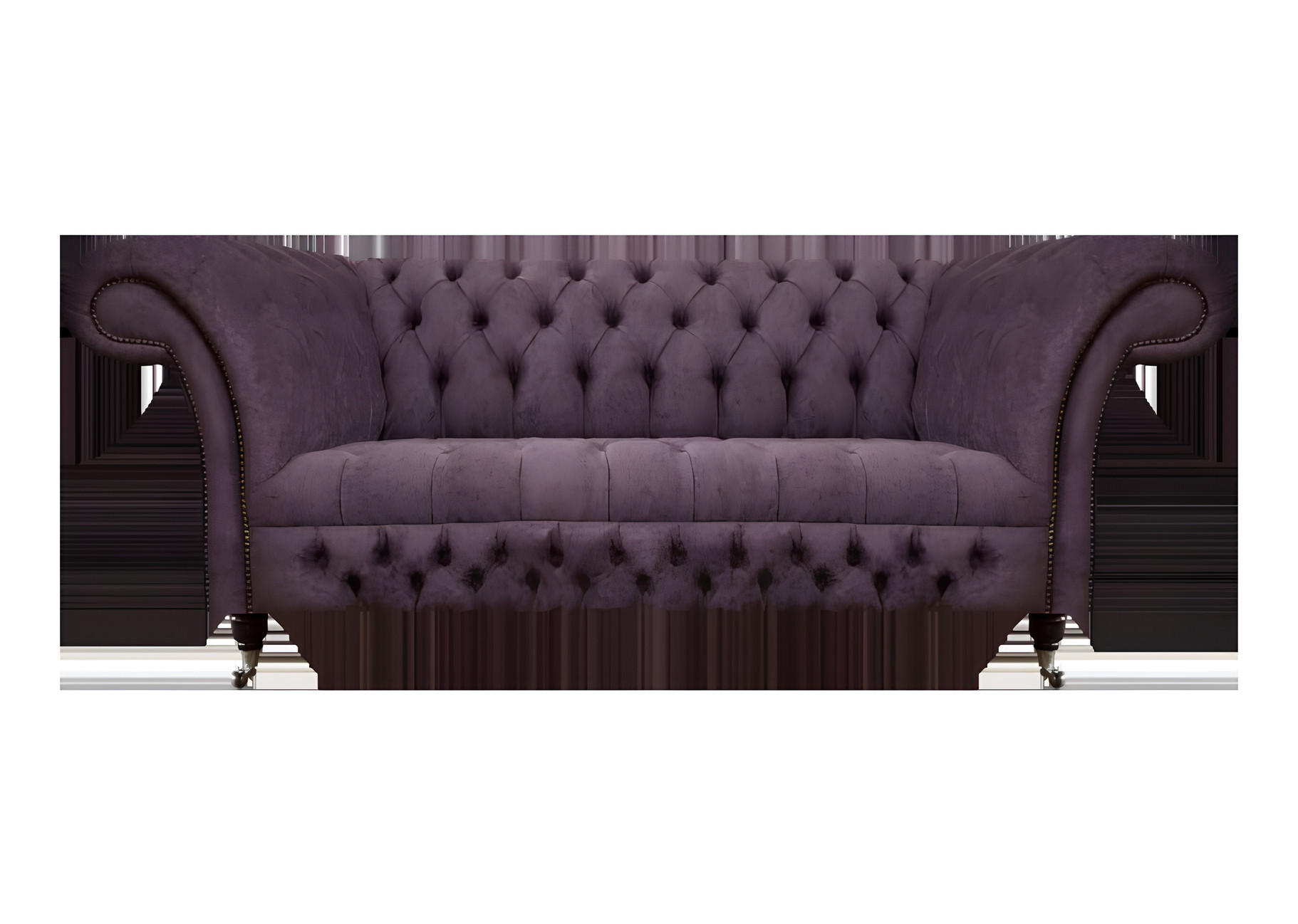 SOFA Lila Polyester 180x90x80 cm Chesterfield - Lila, Textil (180/80/90cm) - JVmoebel