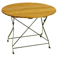 KLAPPTISCH Bad Belzig aus Robinienholz 100 cm rund, Stahlgestell Grün - Braun, Holz (100/100/72cm) - TPFGarden