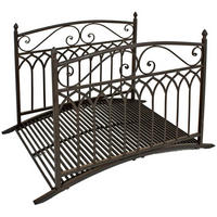 GARTENBRÜCKE Seoul Geländer Antik-Optik Stahl Braun-Schwarz 91x80x136cm - Braun, Metall (136/80/91cm) - DELUKE