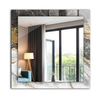 SPIEGEL 60 x 60 cm Rechteckig mit Aufdruck - Grau, Glas (60/60/0.4cm) - TULUP