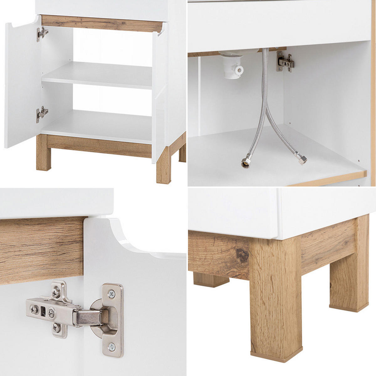 WASCHTISCH Solna-56 - Weiß, Holzwerkstoff (61/85/46cm) - Lomado