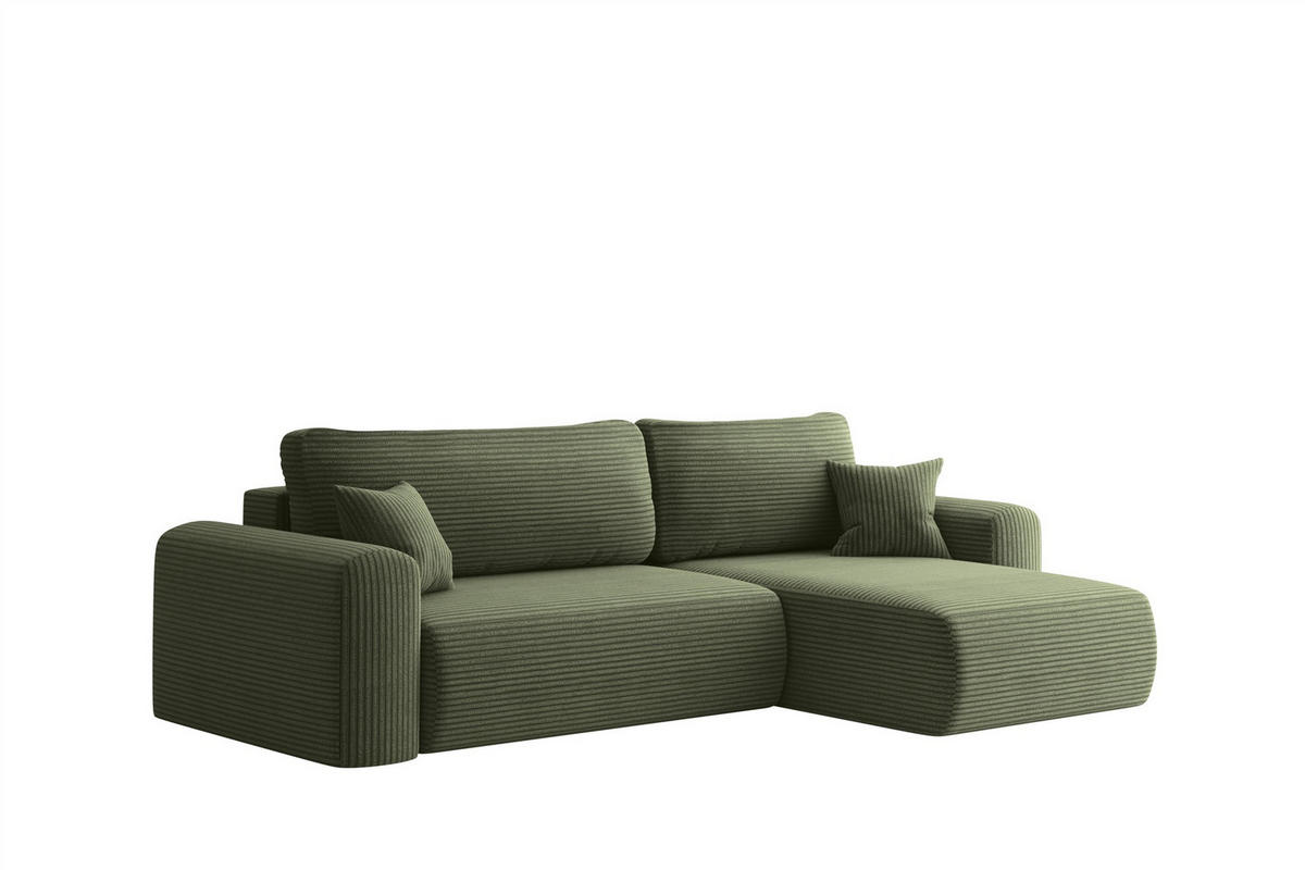 ECKSOFA Flora In Poso - Hellgrün, Holzwerkstoff/Textil (272/145cm) - Fun Möbel