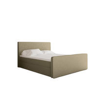 BOXBETT mit Bettkasten Matratze Topper LAGUNE Stoff Loop Beige 120x200 cm H3-Bonell - Beige, Holz/Holzwerkstoff (120/200cm) - Kaiser Möbel
