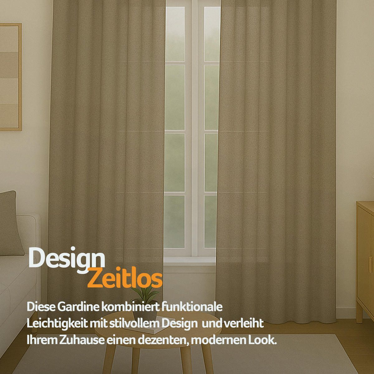 SCHLAUFENSCHAL blickdicht 140x245 cm Sandgrau 2er-Pack - Sandfarben, Textil (140/245cm)