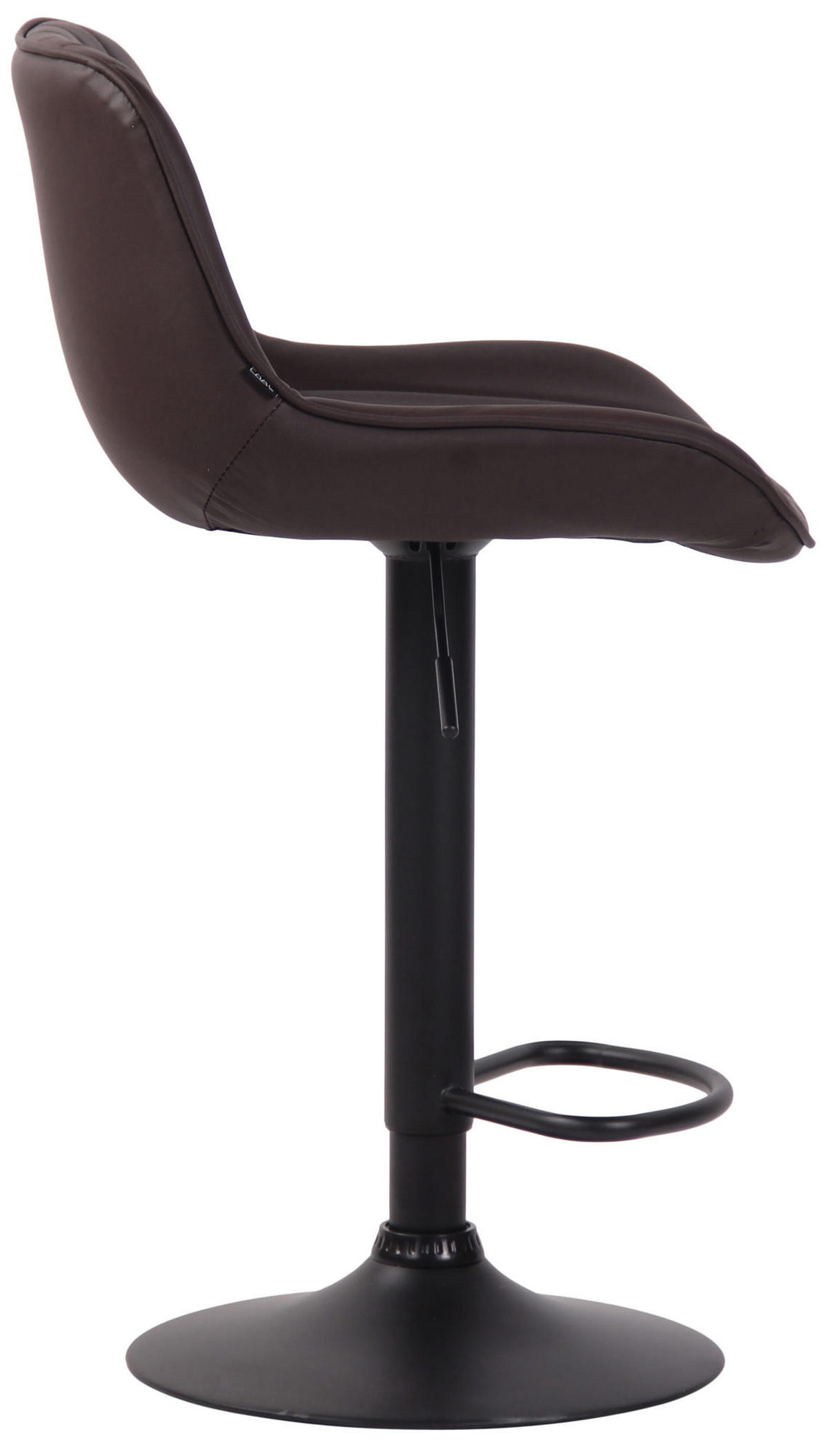 BARHOCKER 2er Set Lederlook braun - Schwarz/Braun, Textil/Metall (50/86/50cm) - CLP
