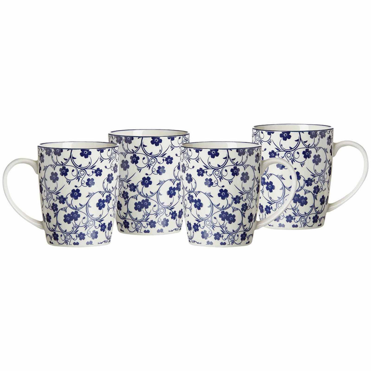 KAFFEEBECHER Royal Sakura weiß-blau 350 ml 4er Set - Blau/Weiß, Keramik (0.35L) - Ritzenhoff Breker