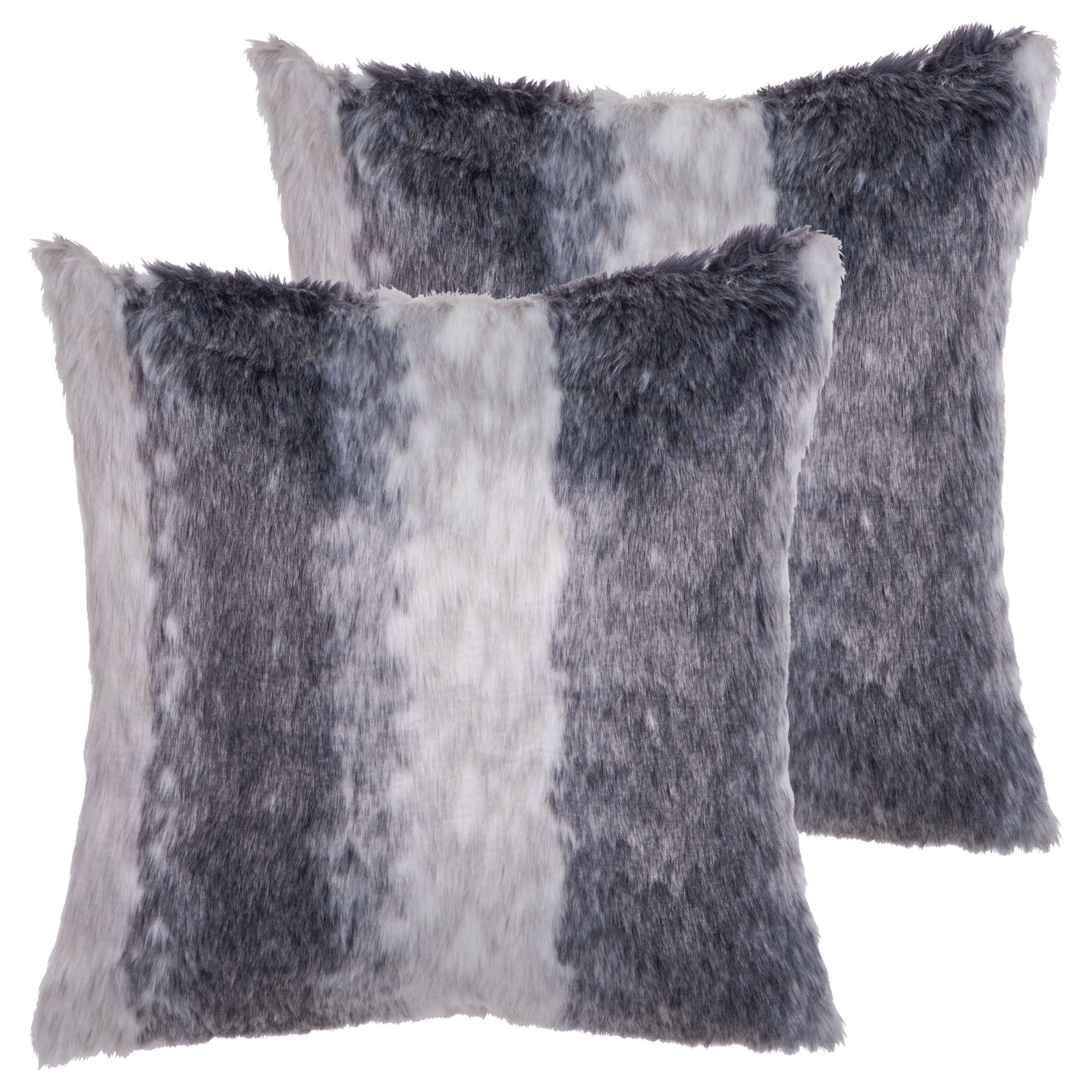 DEKOKISSEN 2er-Set Dunkelbraun 45/45 cm Hordeum - Dunkelbraun, Kunststoff/Textil (45/45cm) - Beliani