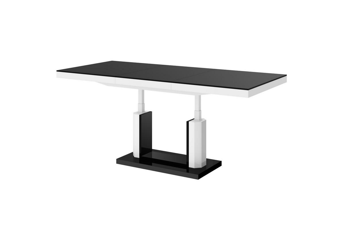 COUCHTISCH rechteckig Schwarz Hochglanz - Weiß Hochglanz 120/75/54 cm - Schwarz Hochglanz/Weiß Hochglanz, Holzwerkstoff (75/120/54cm) - designimpex