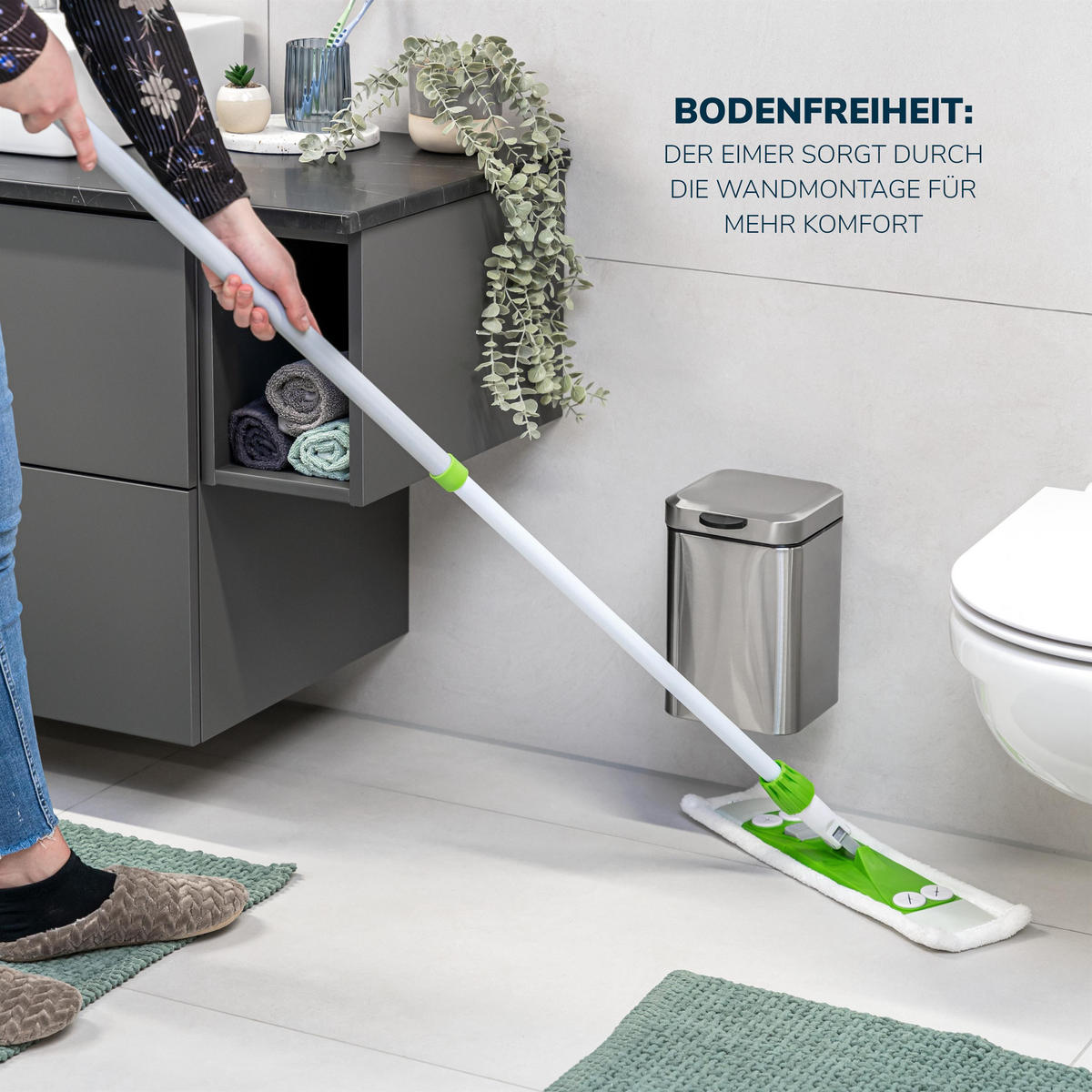 WAND-KOSMETIKEIMER 3 Liter, silber, Edelstahl - Edelstahlfarben, Metall (16/24/23cm) - bremermann