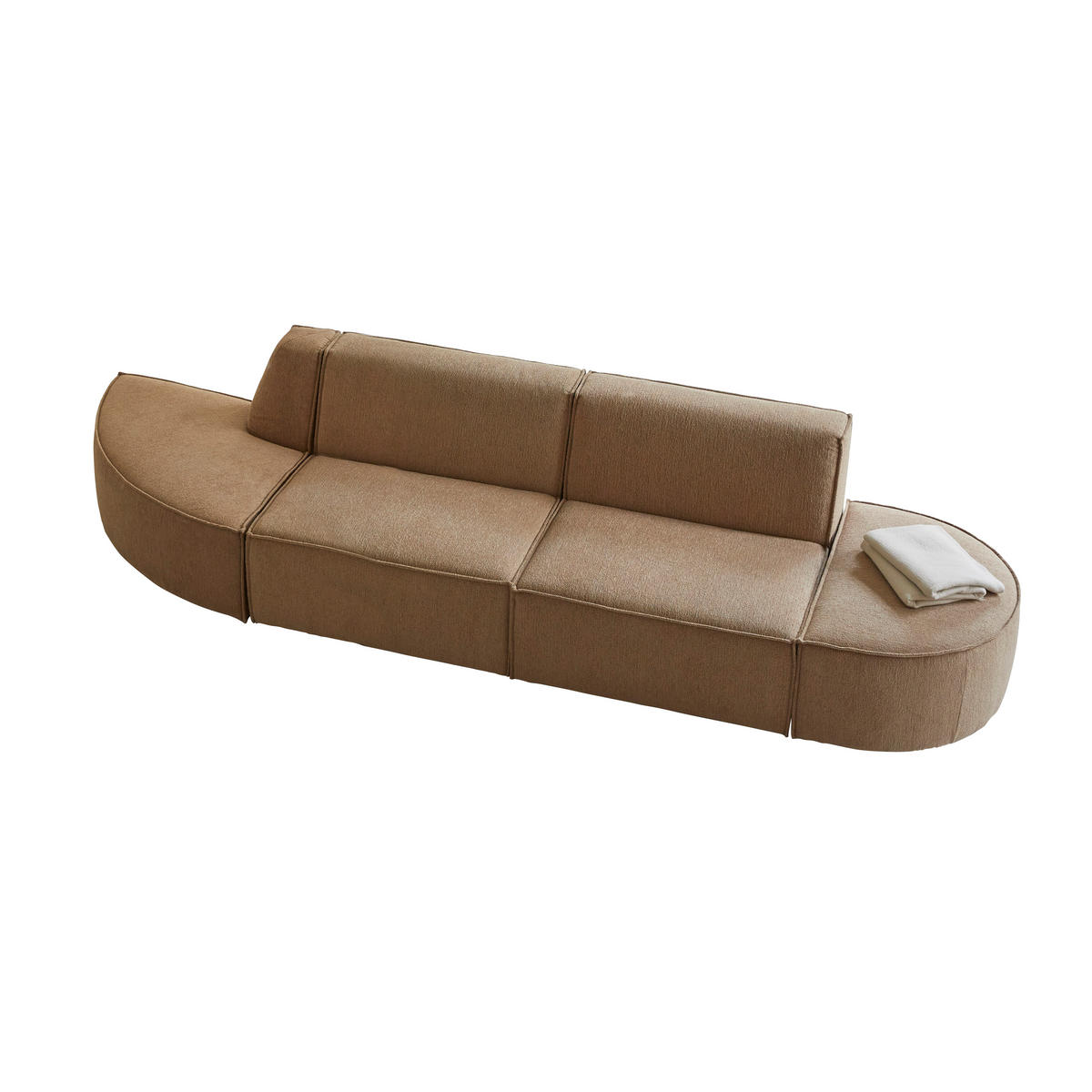 SOFA Dario Braun aus Stoff - Braun, Textil (340/75/93cm) - Tikamoon
