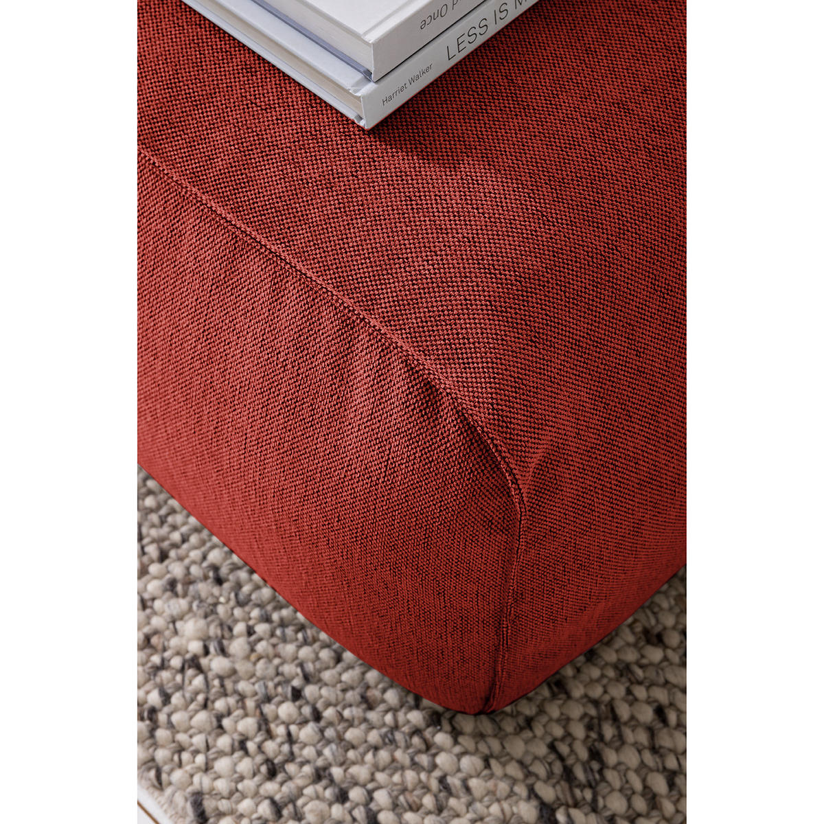 POLSTERHOCKER - Rot/Schwarz, Kunststoff/Textil (81/38/100cm) - home24