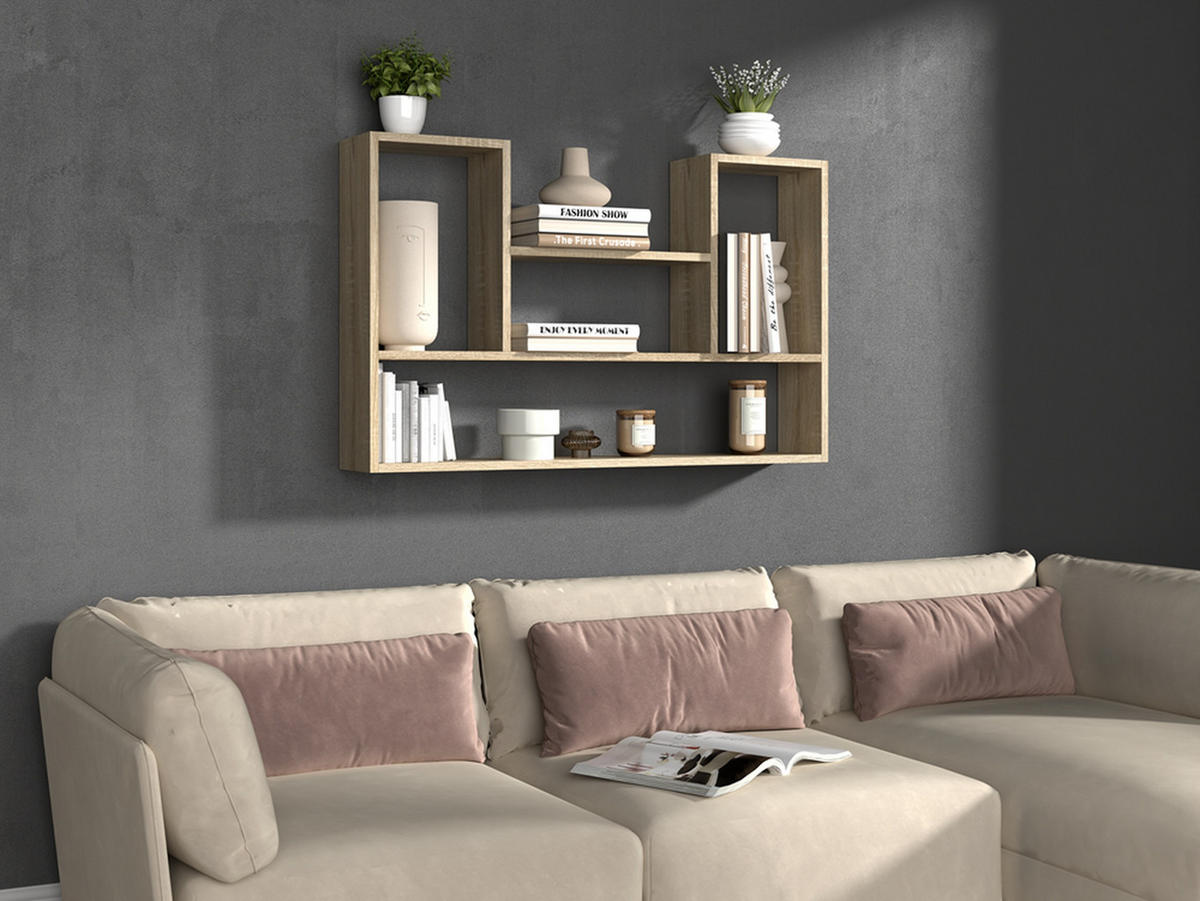 NÁSTĚNNÁ POLICE Sonoma 100/60/16 - Sonoma dub, kompozitní dřevo (100/60/16cm) - RAUMHIRSCH FURNITURE