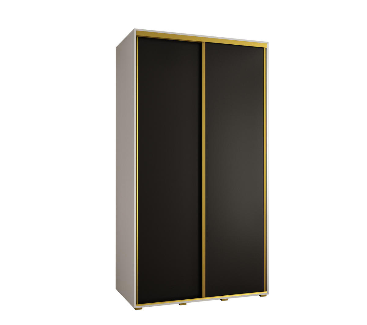 SCHWEBETÜRENSCHRANK 235,2/130/45 2-türig - Goldfarben/Schwarz, Holz/Metall (130/235/45cm) - Abiks Möbel