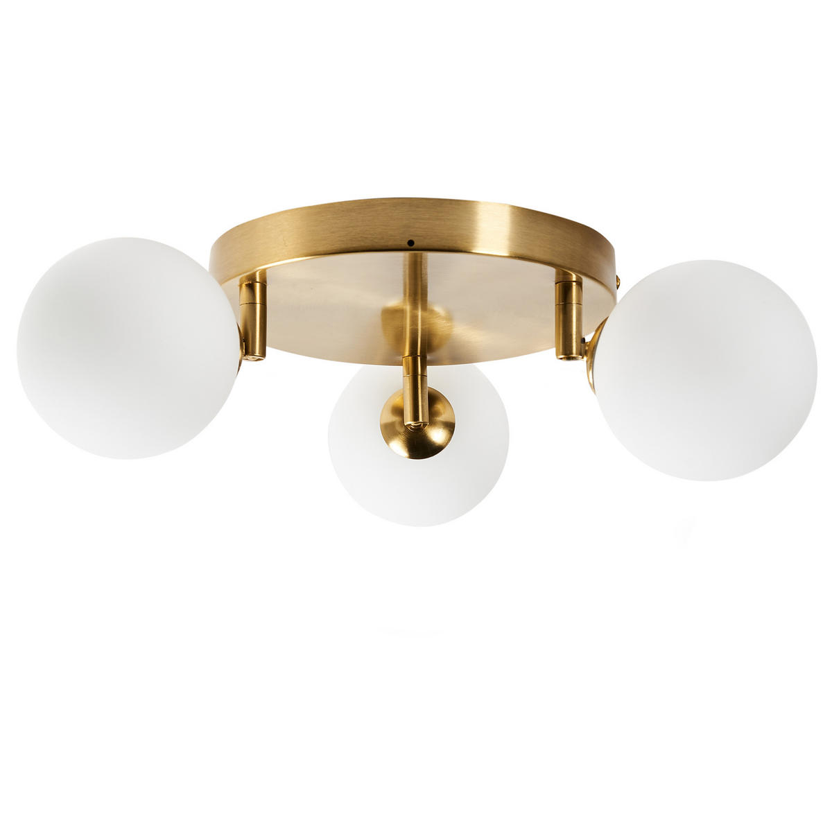 DECKENLAMPE Messing/Weiß Mavilla - Messingfarben/Weiß, Glas (27/27/17cm) - Beliani